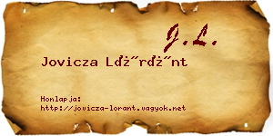 Jovicza Lóránt névjegykártya